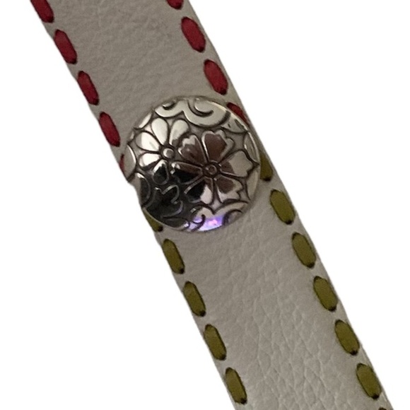 Brighton belt White with Colored Threads Size 36 - Picture 7 of 8